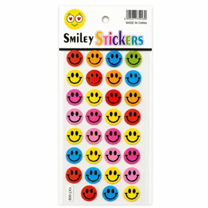 33-Piece Colorful Smiley EVA Foam Stickers, 2 cm Self-Adhesive Round Stickers for Crafts and School Projects ( YXT-009)